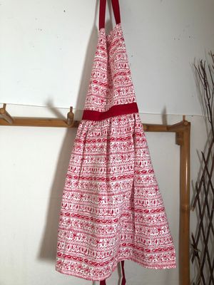 Whimsy Winter Red &amp; White Apron