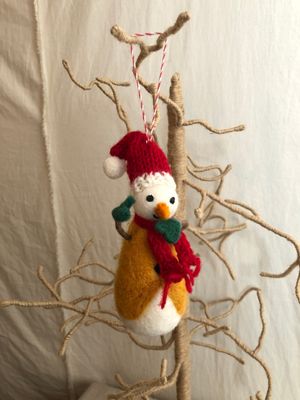 Felt Jolly Snowman Ornament I