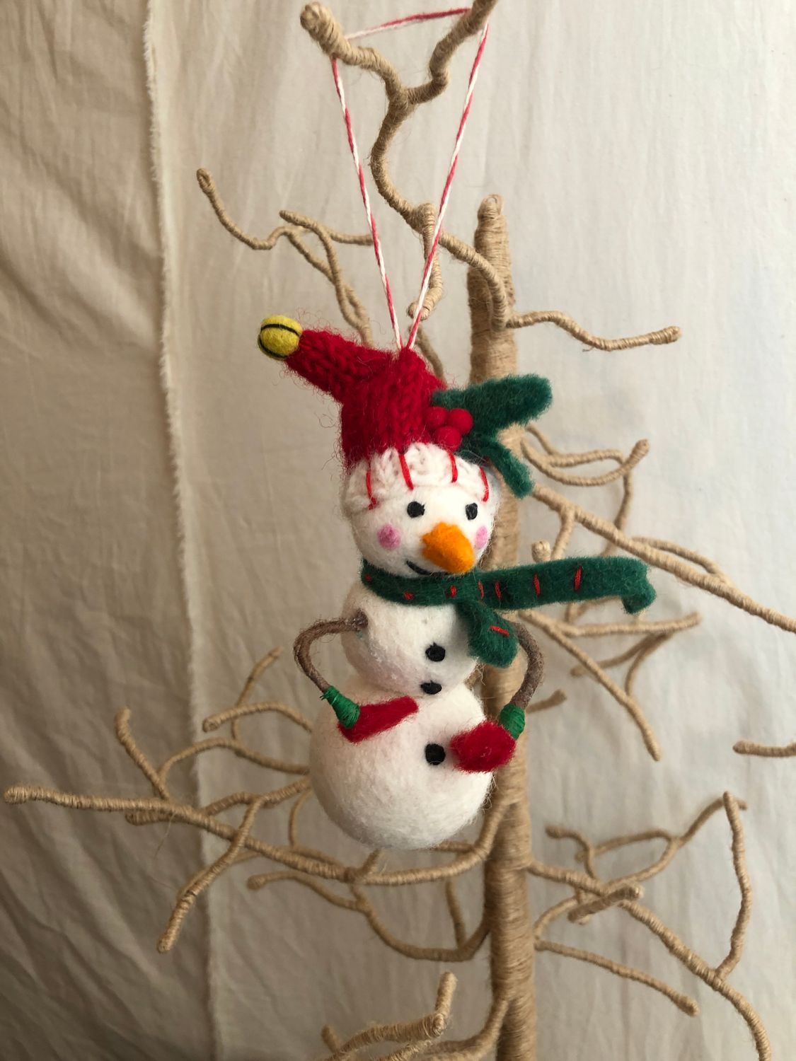 Felt Jolly Snowman Ornament II