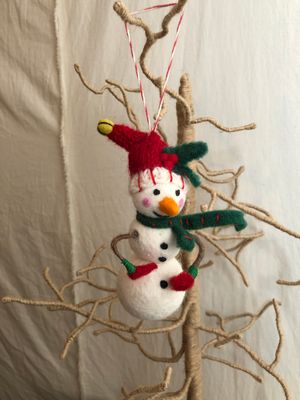 Felt Jolly Snowman Ornament II