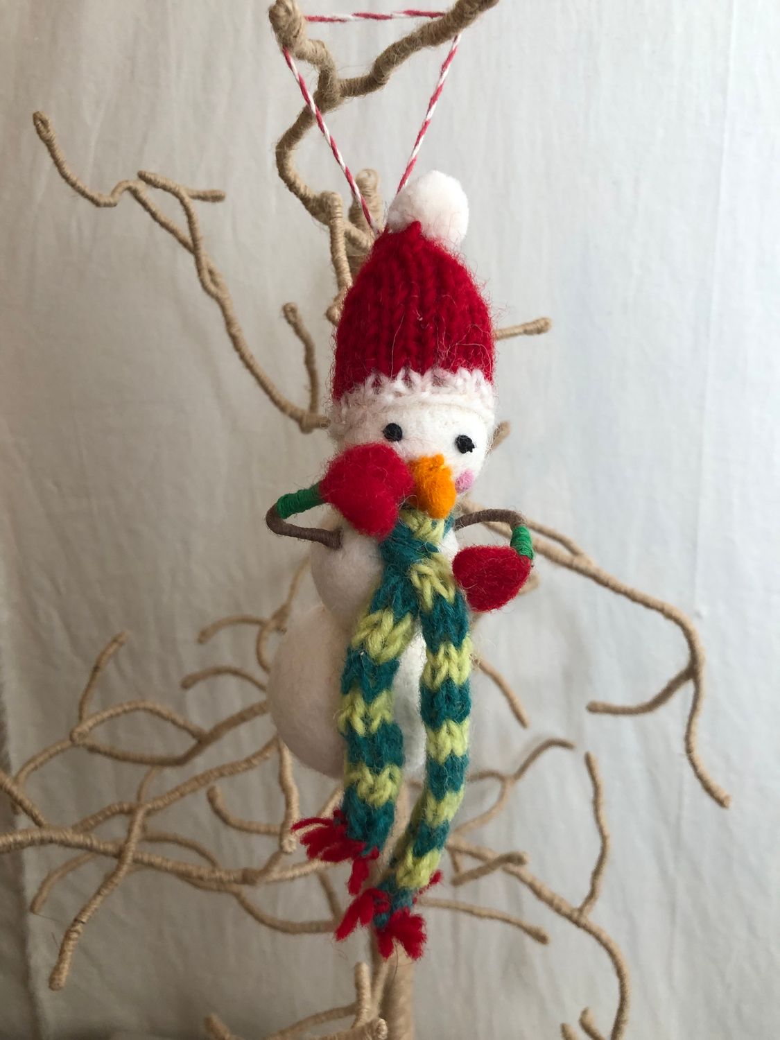 Felt Jolly Snowman Ornament III