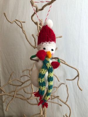 Felt Jolly Snowman Ornament III
