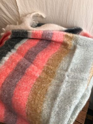 Wool Throw with Fringe 60&quot; x 50&quot;