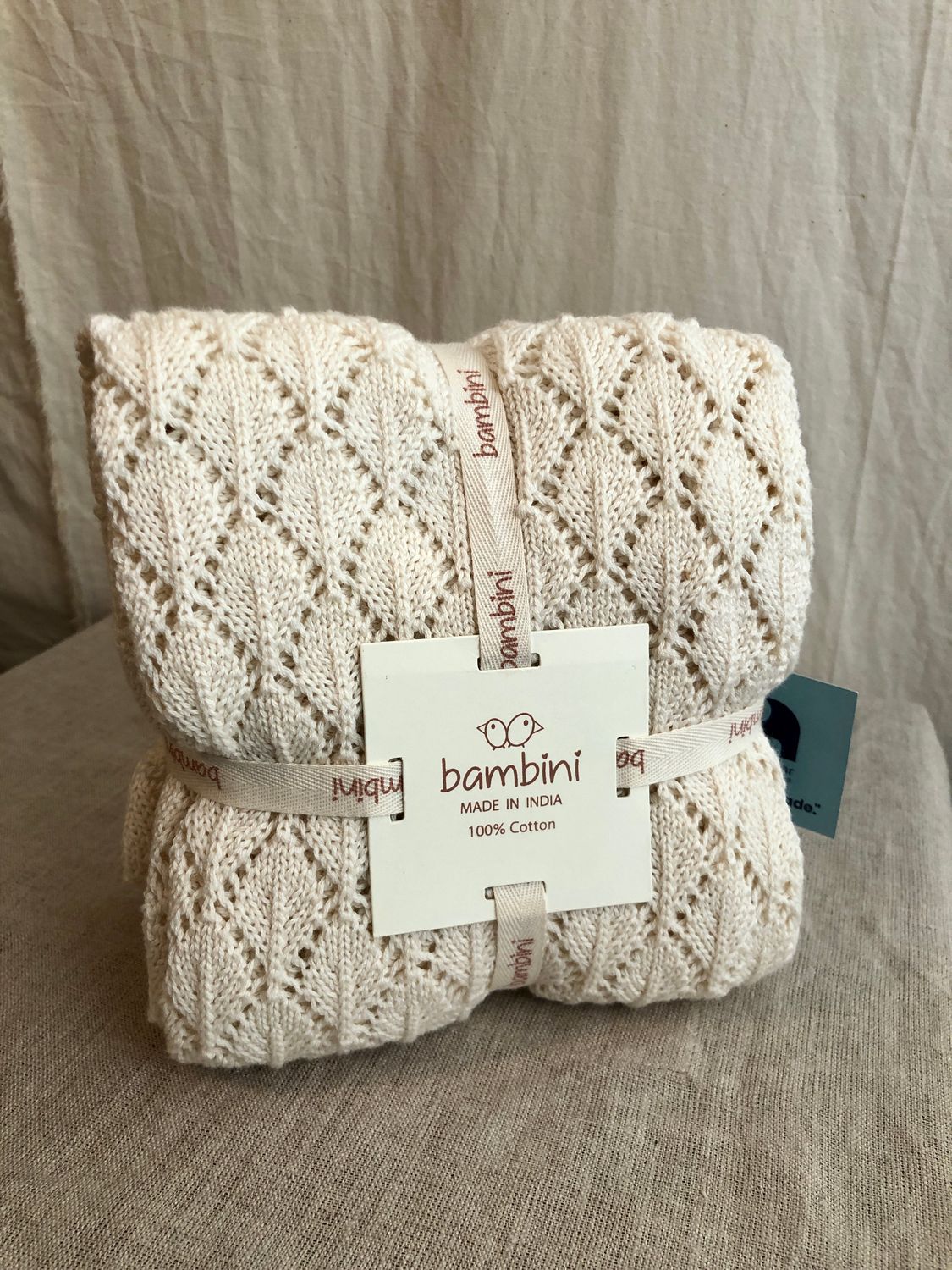 Handmade Baby Blanket - Crème