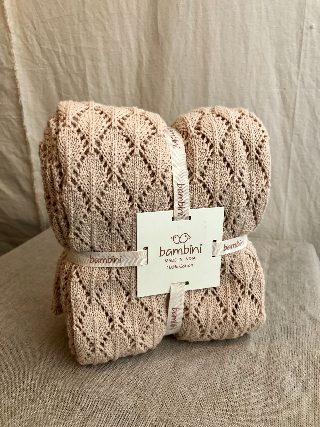Handmade Baby Blanket - Tan