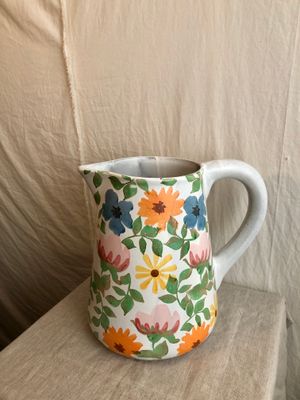 Floral Terracotta Pitcher 12&quot;