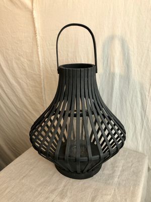 Bamboo Lantern Black 18&quot;