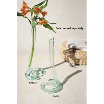 Recycled Glass Snake Vase Lg