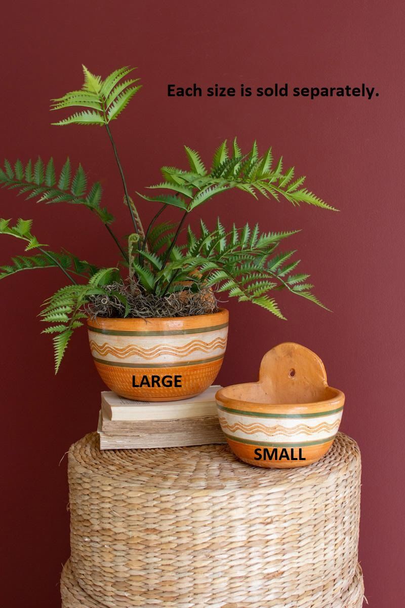 Painted Terracotta Wall Planter Lg