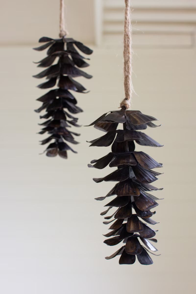 Metal Pine Cone Ornament - Antique Brown