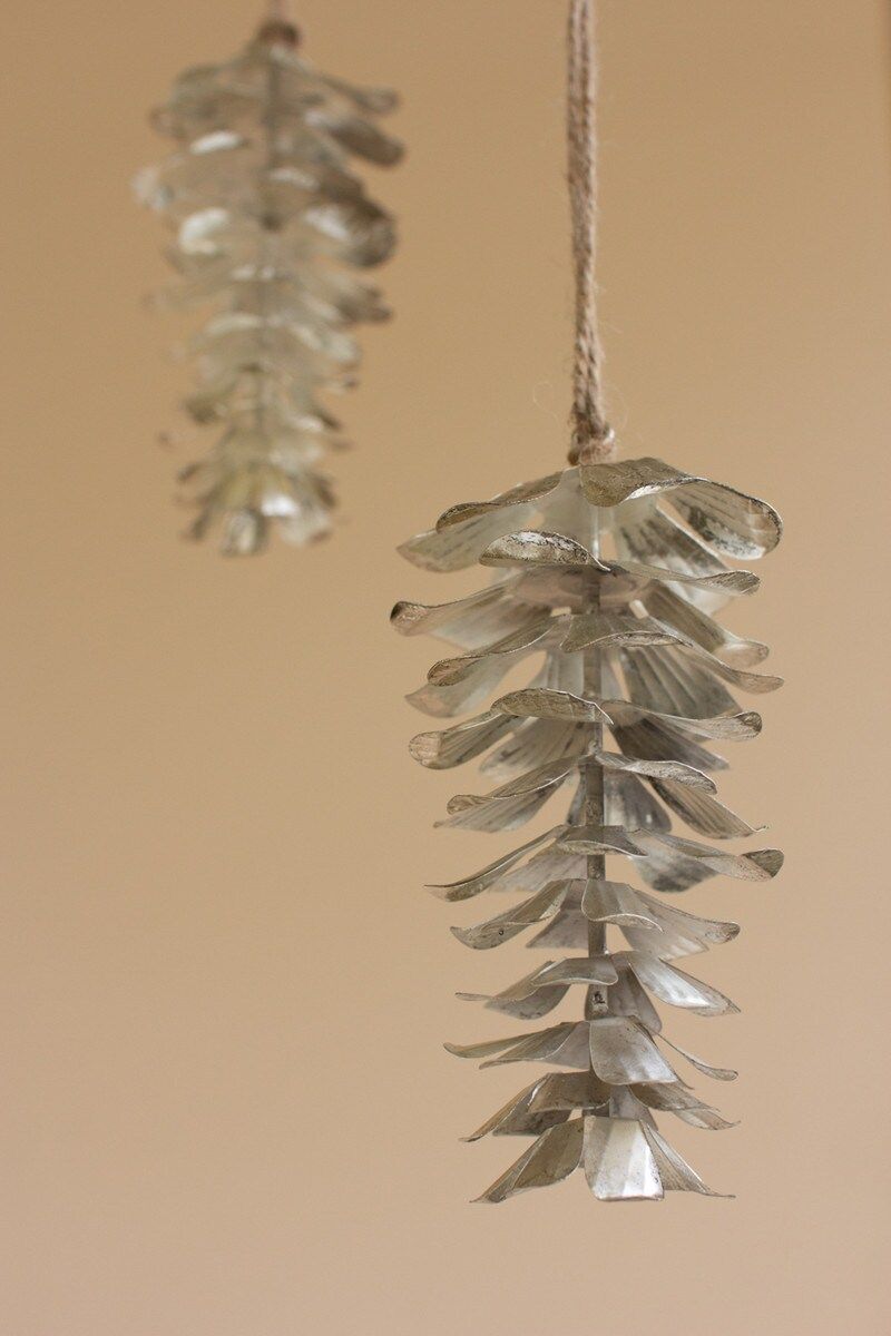 Metal Pine Cone Ornament - Antique Silver Metal Pine Cone Ornament - Antique Silver