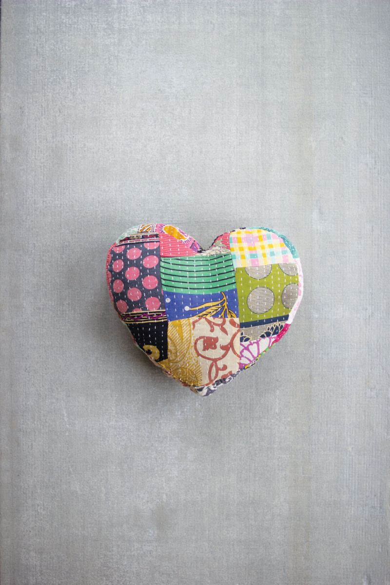 Heart Shape - Kantha Pillow