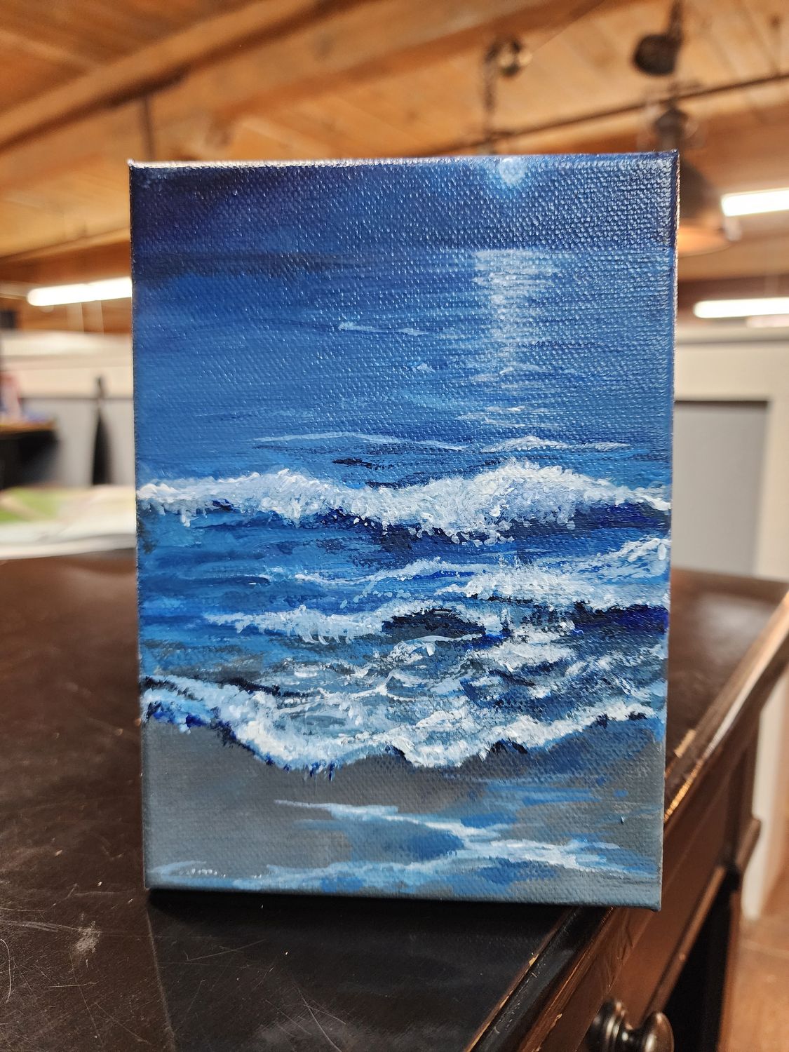 Moon on the Ocean - 5&quot; x 7&quot;T