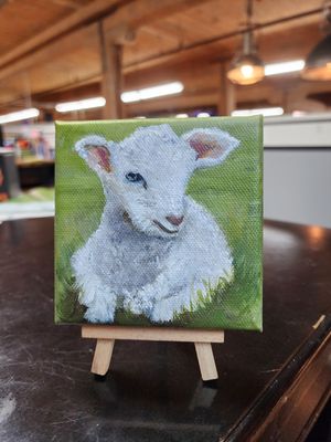 Lamb - 4&quot; x 4&quot; w/Easel
