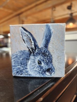 Grey Bunny - 3&quot; x 3&quot;