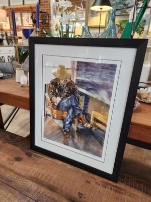 Kathy Morganelli - &quot;Coffee Shop Cowboy&quot; 20&quot; x 24&quot;Tall