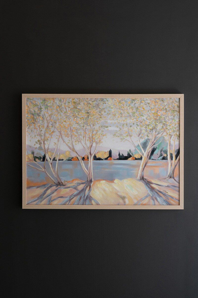 Framed Painting - Trees By The Lake
