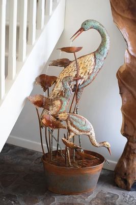 Heron Metal Fountain
