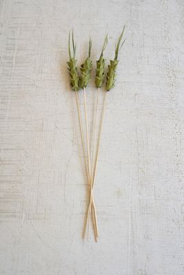 Bag of 4 Faux Dried Pineapple on a Stem - Green