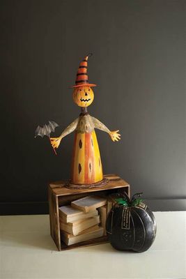 Hand Painted Halloween Man w/Black Bat