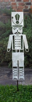 Galvanized Metal Nutcracker Yard Stake I