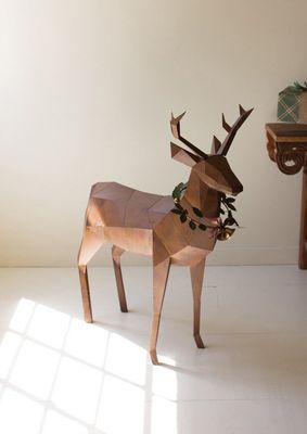 Rustic Metal Cubic Design Deer
