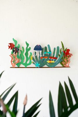 Painted Metal Coral Reef Wall Art
