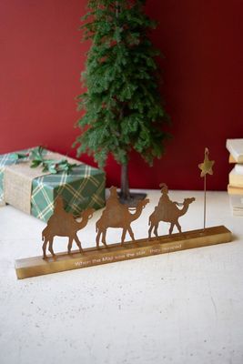 S/3 Rustic Metal Wise Men w/Star