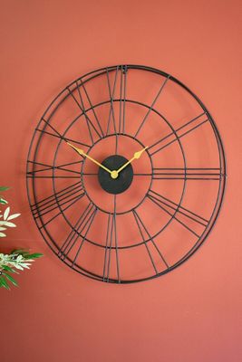 Large Painted Metal Wall Clock - 30&quot; D
