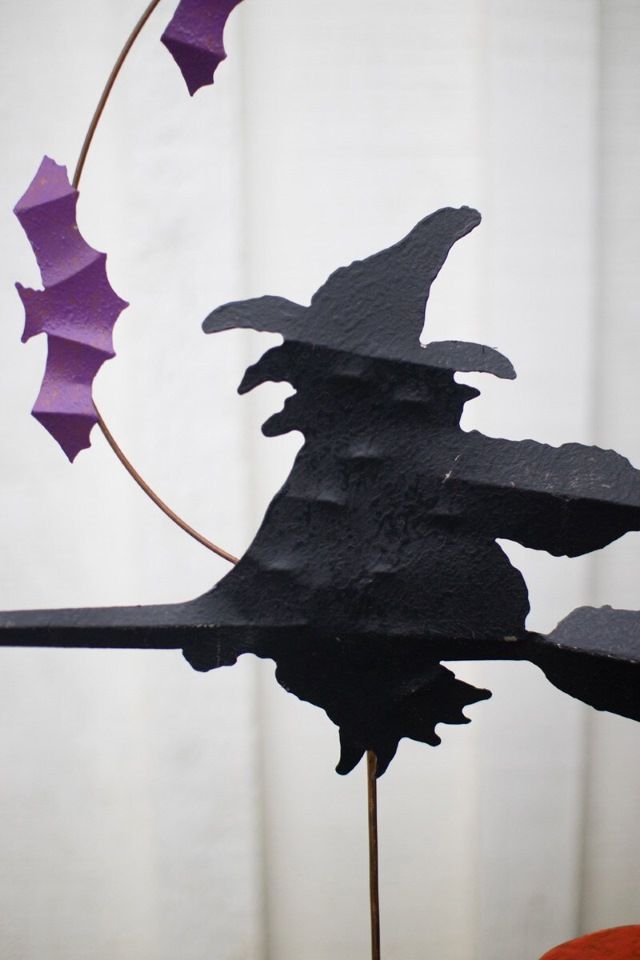 Painted Metal Yard Stake - Witch