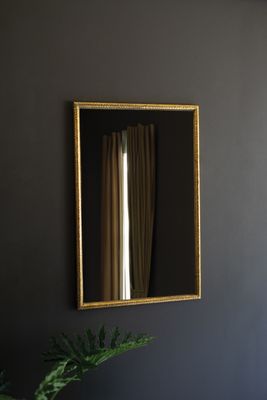 Hammered Metal Framed Mirror w/Antique Brass Finish