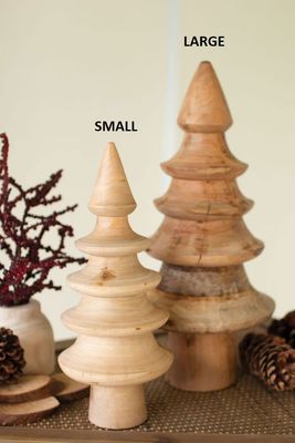 Turned Mango Wood Christmas Tree Sm