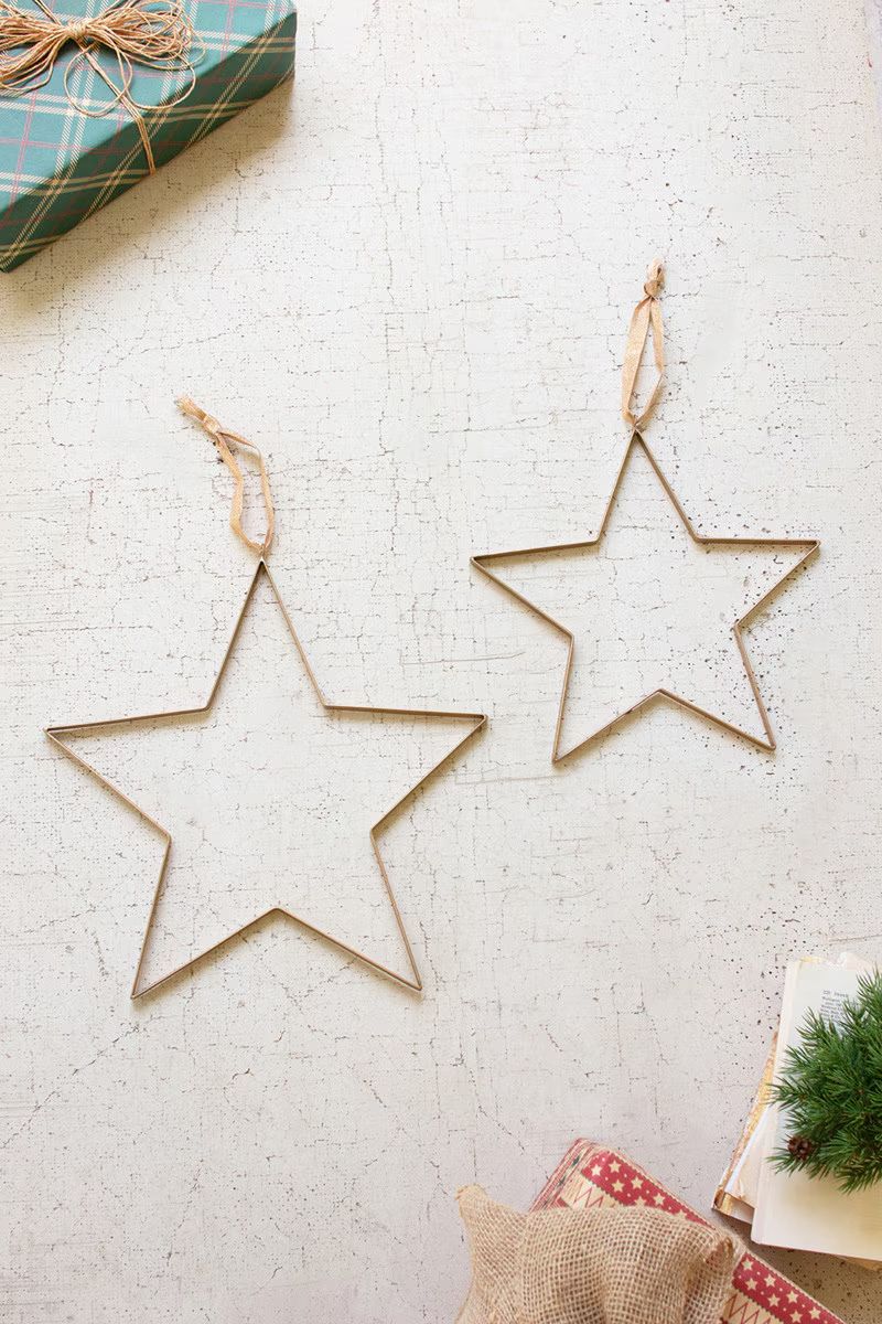 Antique Brass Hanging Christmas Star Sm