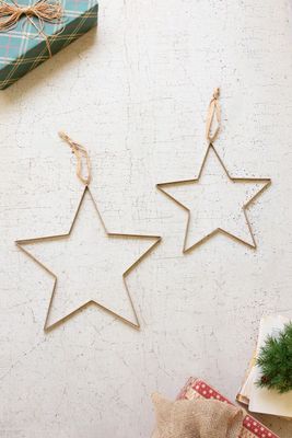 Antique Brass Hanging Christmas Star Sm