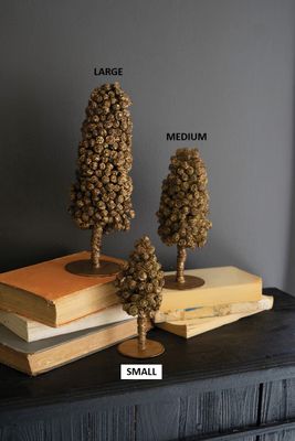 Antique Brass Balls Topiary Med