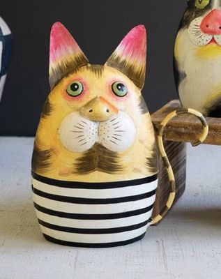 Painted Iron Cat Lg