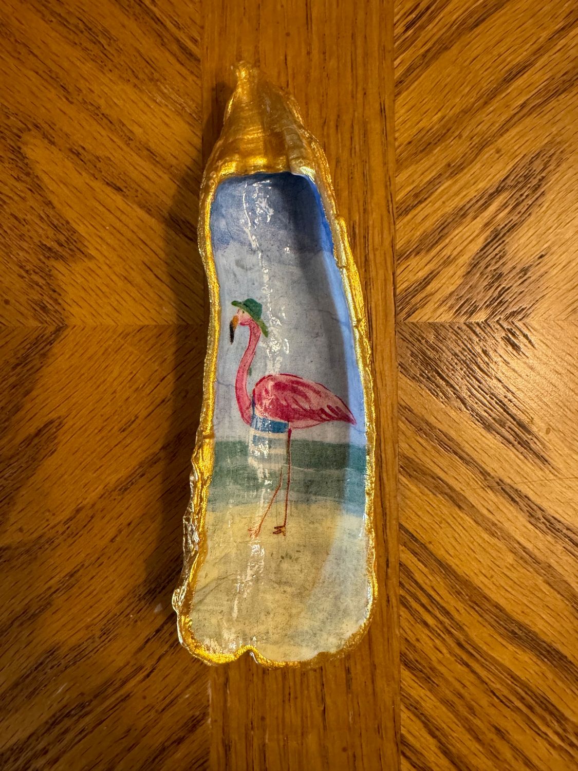 Oyster Shell Dish - Flamingo