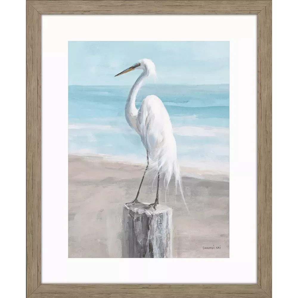 Egret by the Sea - 27&quot; x 33&quot;H