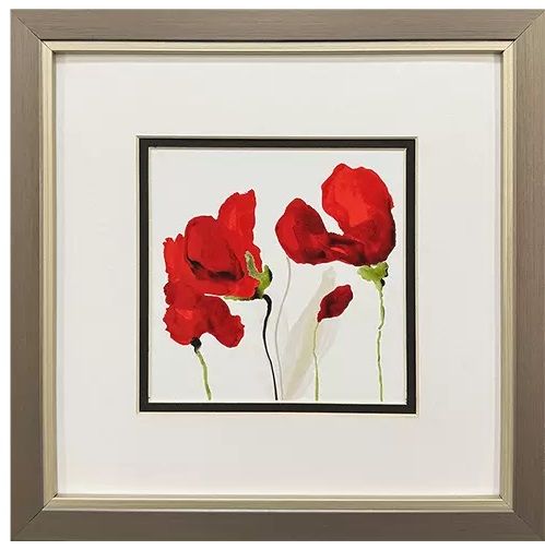 Red Poppy II - 11&quot;W x 11&quot;H