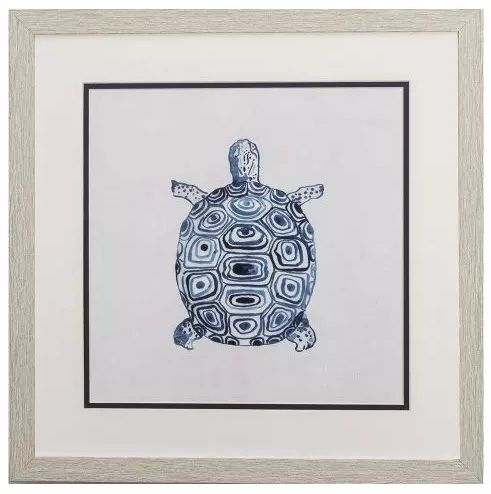 Indigo Turtle II - 17&quot;W x 17&quot;H