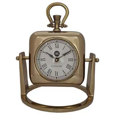 Antique Gold Table Clock 9&quot;
