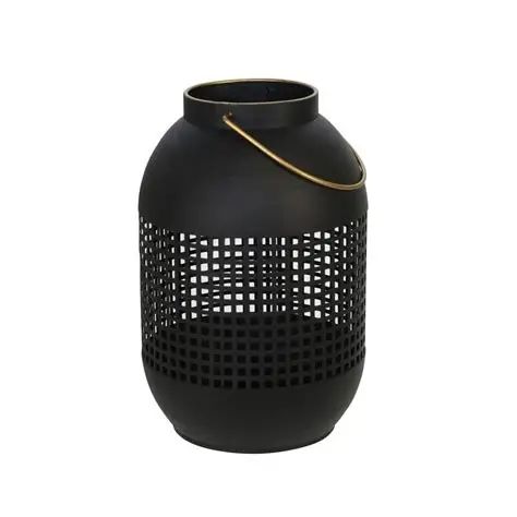 Metal Cage Hurricane Lantern Black 13&quot;