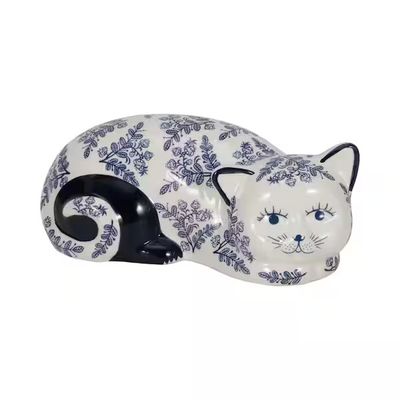 Blue &amp; White Cat Laying Down
