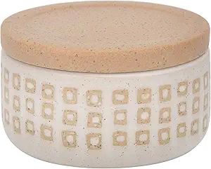 Ceramic Covered Dotted Jar, Sand 5&quot;