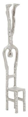 Man Handstand on Chair Sculpture, Silver