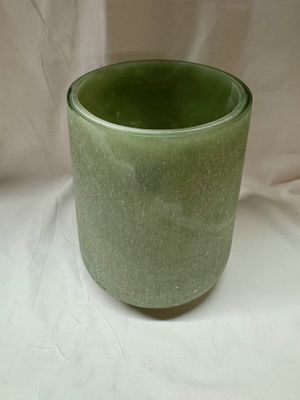 Green/White Glazed Vase 9&quot;
