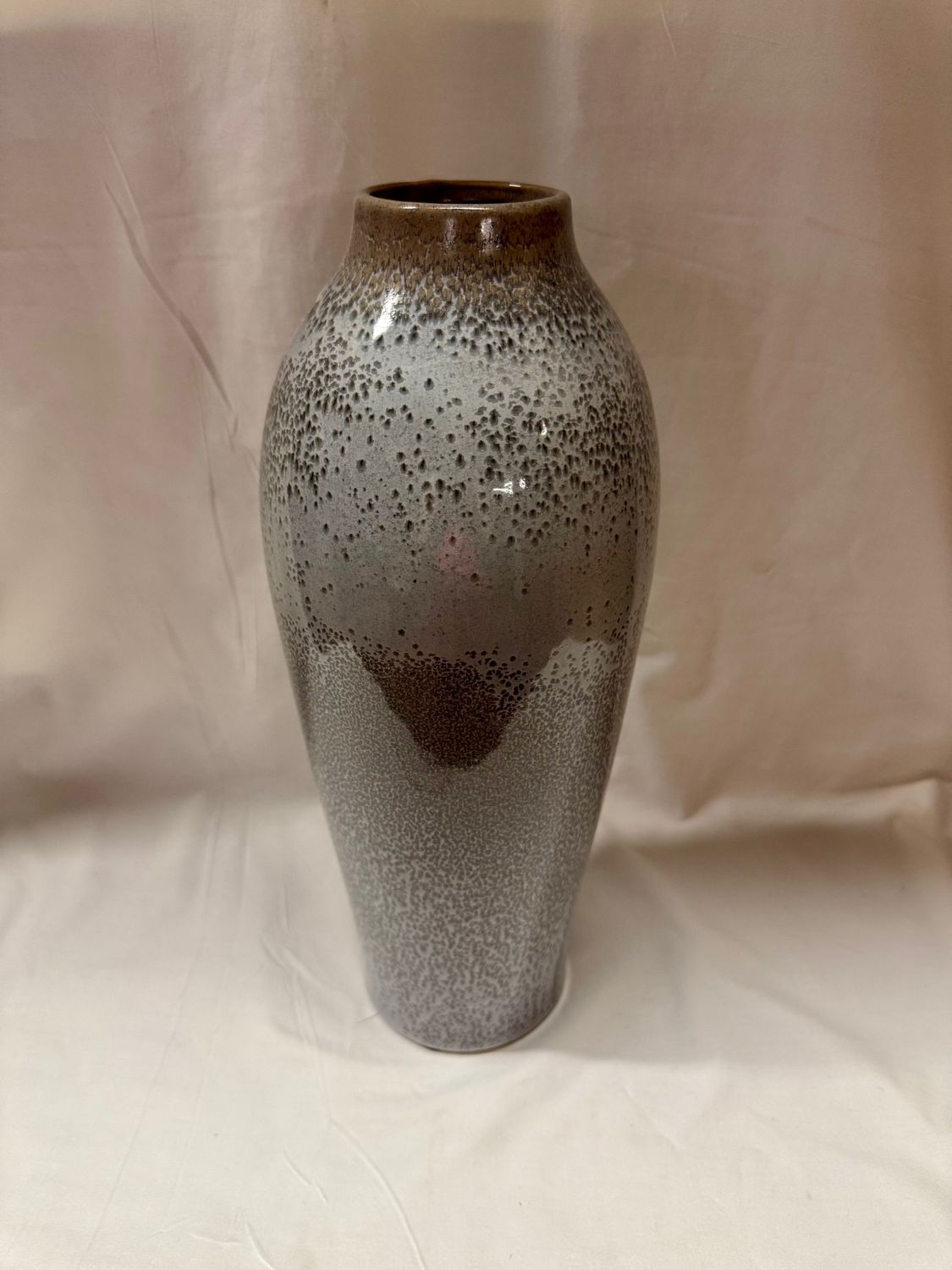 Ceramic Blue/Gray Elevarre Vase 14&quot;T