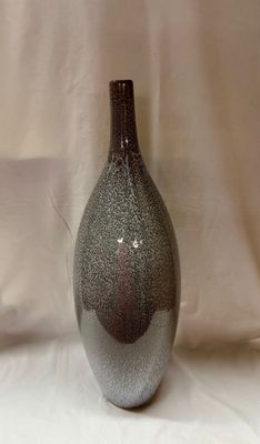 Ceramic Blue/Gray Elevarre Vase 21&quot;T