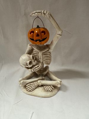 Resin Light up Spooky Hanging Pumpkin Head