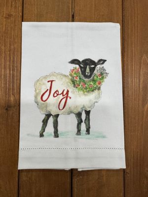Cotton Hand Painted Guest Towel - Sheep